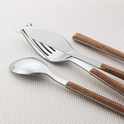 Imitation Wood Handle Cutlery Tableware Set-HA01309-Veeddydropshipping