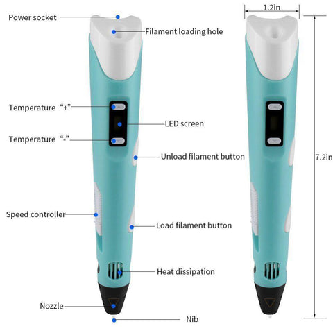3D Drawing Printing Pencil with LCD Screen-CO01281-Veeddydropshipping