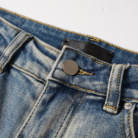 Distressed Blue Streetwear Skinny Stretch Destroyed Holes-MF00584-Veeddydropshipping