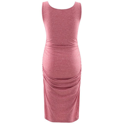Maternity Dress Summer Soft Side Ruched Bodycon Dresses Pregnancy-TB00591-Veeddydropshipping
