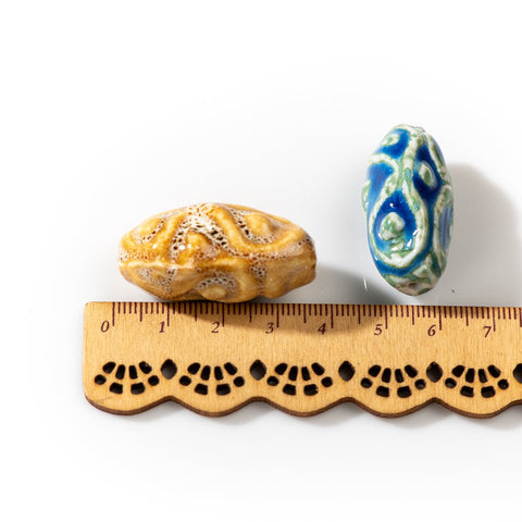 Irregular Special Shape Pendant Ceramic Retro Beads For Jewelery -JW01463-Veeddydropshipping