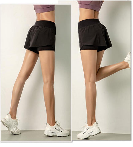 Women Gym Shorts Invisible Double Side Pocket Running Shorts Breathable Quick -OS00909-Veeddydropshipping