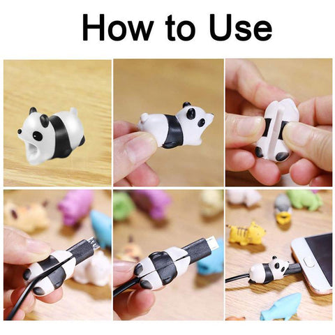 3PCS Cute Cartoon Phone Charger Cable Wire Protective Case Saver Data Line Protector-PA00891-Veeddydropshipping