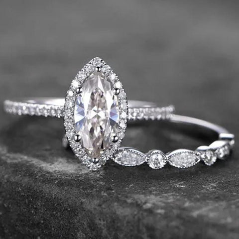 2Pcs Set Rings Women for Wedding Cubic Zirconia Modern Fashion -JW01400-Veeddydropshipping