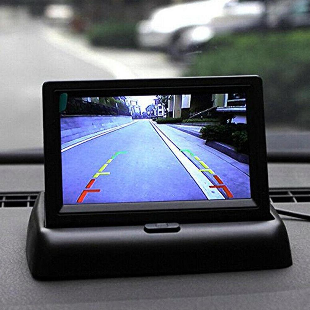 Foldable Rearview Reverse Parking Monitor 2-channel Video Input HD Car-AM00671-Veeddydropshipping