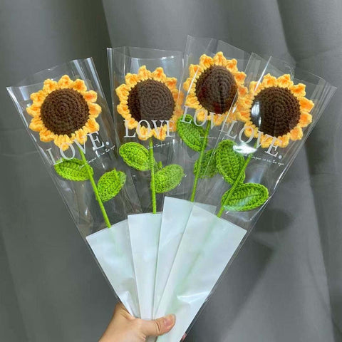 DIY Rose Flower Hand-Woven Imitation Crochet  Flower-HA00695-Veeddydropshipping