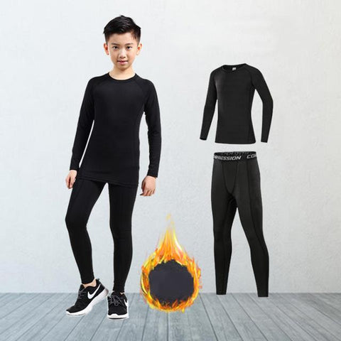 Set Children Plus Velvet Warm Thermo Underwear Masculino-MF01556-Veeddydropshipping