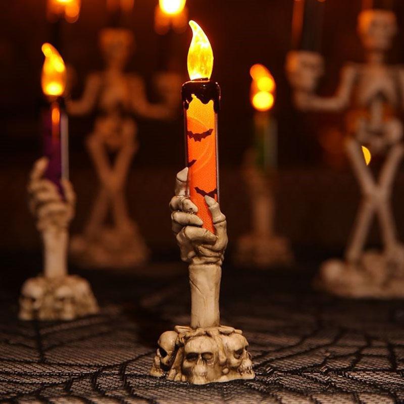 Halloween LED Lights Horror Skull Ghost Holding Candle-HA00357-Veeddydropshipping