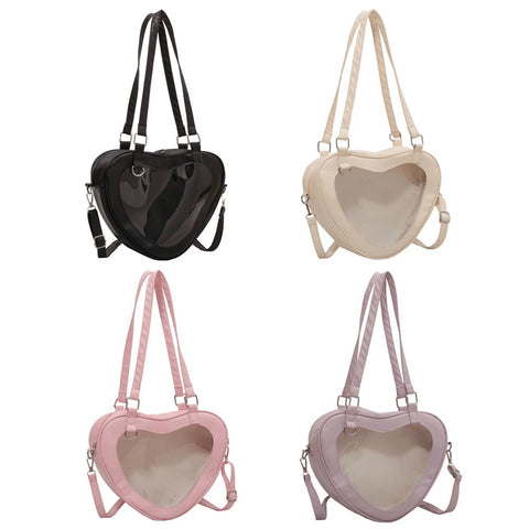 Bag Love Heart Shaped Clear Underarm Tote for Women-BS00231-Veeddydropshipping