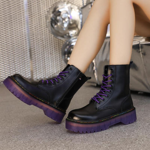 Platform Leather Martenss Boots Platforms Men Punk Motorcycle-BS01004-Veeddydropshipping