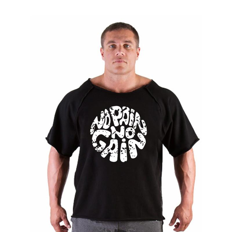 Fashion brand cotton T-shirt top for men's gym fitness shirt for men-Veeddydropshipping