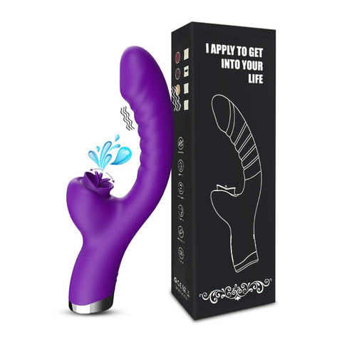Vibrator For Women 2 In 1 Licking Machine Clitoris Stimulator G-Spot Powerful -BH01265-Veeddydropshipping