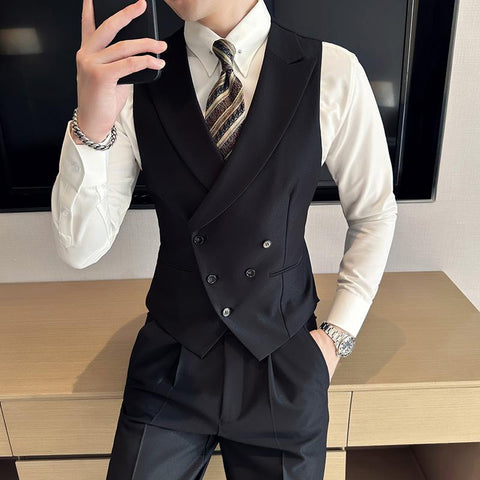 Breasted Leisure Blazer Vest/Male Slim Fit High-MF01308-Veeddydropshipping