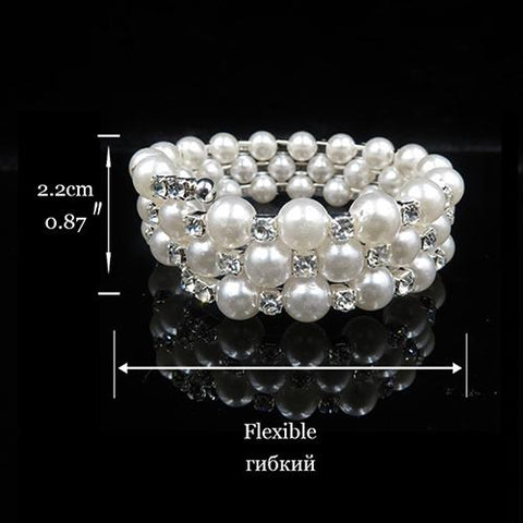 Silver Color Crystal Bracelet for Women jewellery sets -JW00378-Veeddydropshipping