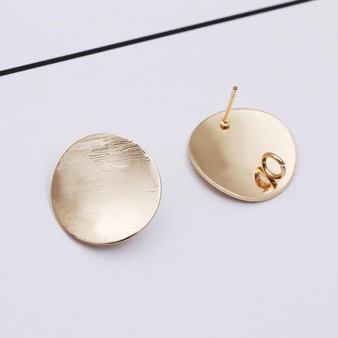 Metal  Stud Earrings Post Base with Loop For Jewelry Making Diy-JW01563-Veeddydropshipping
