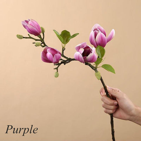 Artificial Magnolia Flower Branch For Home Decoration-HA00751-Veeddydropshipping