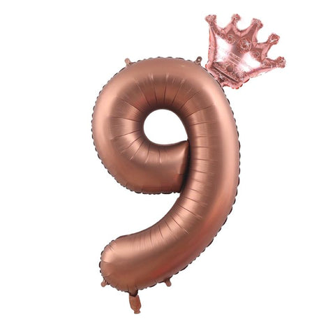 Cream Number Balloons with Crown-HA00592-Veeddydropshipping