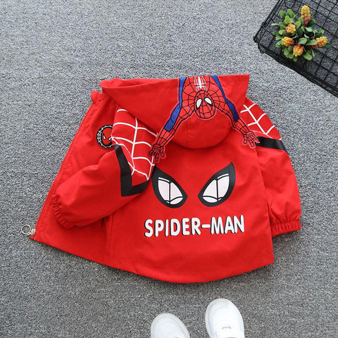 Girls Boys Spring Autumn Spiderman Hooded Jackets Sports-Veeddydropshipping