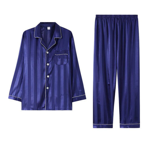 Sleepwear Set Pijama Set Long Sleeve Sleep Tops Trousers Sleep Wear Men-MF01577-Veeddydropshipping