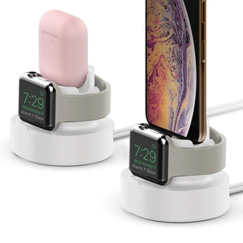 3 In 1 Phone Watch Earphone Silicone Charging Stand Holder for I Phone-PA00077-Veeddydropshipping