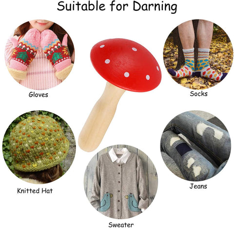Wooden Mushroom Darning Needle Sewing Thread Practical-HA00185-Veeddydropshipping