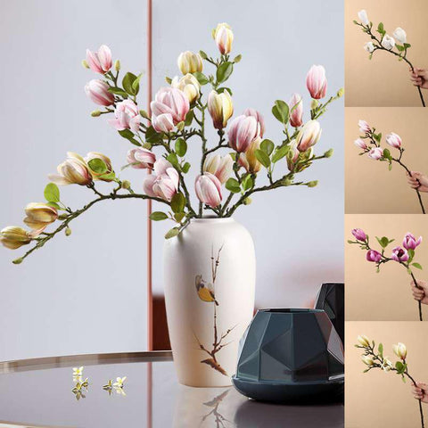 Artificial Magnolia Flower Branch For Home Decoration-HA00751-Veeddydropshipping