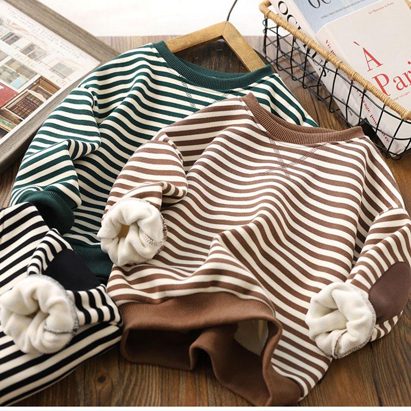 Winter Boys Sweatshirts Long Sleeve Tops for Kids Stripe Girls Sweater-TB01333-Veeddydropshipping