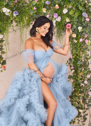 Prom Dresses Pregnant Women Tiered Ruffles-WF01512-Veeddydropshipping