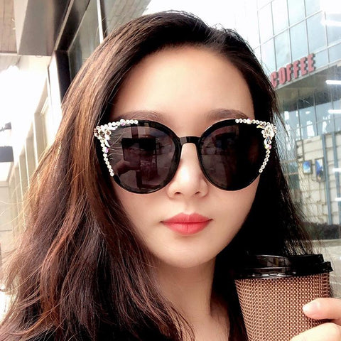 Fashion Round Cat Eye Sunglasses Women-WF01324-Veeddydropshipping