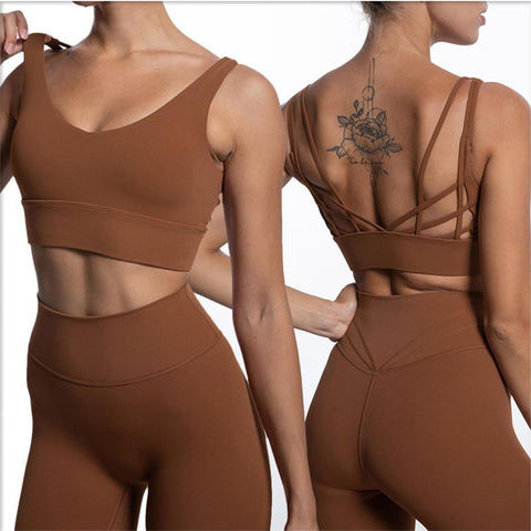 2023 Summer Butterfly Back Yoga Set Women Leggings Running Yoga Suits Sportswear -OS00794-Veeddydropshipping