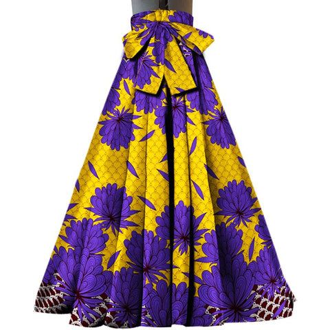African High Waist Clothing Ankara Long Skirt-WF01661-Veeddydropshipping