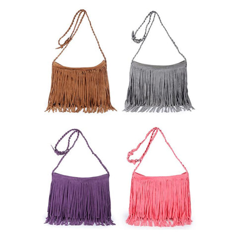 Shoulder Bag with Knitting Strap Soft Ethnic Style PU Messenger-BS00152-Veeddydropshipping