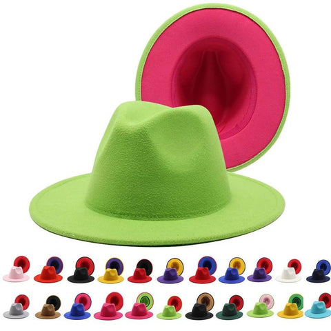 Wide Brim Felt Jazz Hat Ladies Party Top Cap-MF01015-Veeddydropshipping
