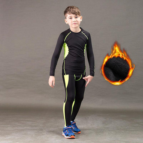Set Children Plus Velvet Warm Thermo Underwear Masculino-MF01556-Veeddydropshipping
