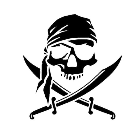 Skull Pirate Personality, Car Accessories PVC Stickers Motorcycle Stylish-AM00067-Veeddydropshipping