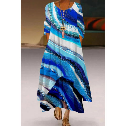 Spring Women Fashion Long Dress Plus Size-WF00157-Veeddydropshipping