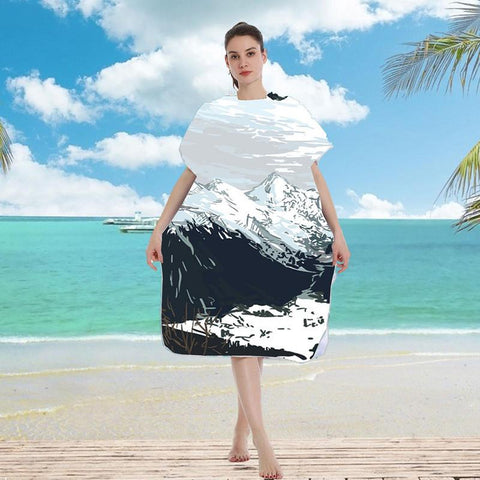Adult Bath Towels Beach Towel Changing Cloaks Hooded Swimming Pool Gym Fitness -OS00183-Veeddydropshipping