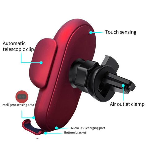 Car Wireless Charger Holder Auto Infrared Sensor-Veeddydropshipping