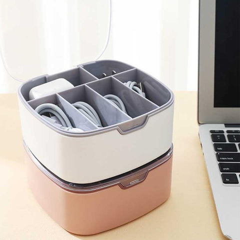 Dust-proof Wire Cable Holder Box Office Drawer  Storage Box-Veeddydropshipping