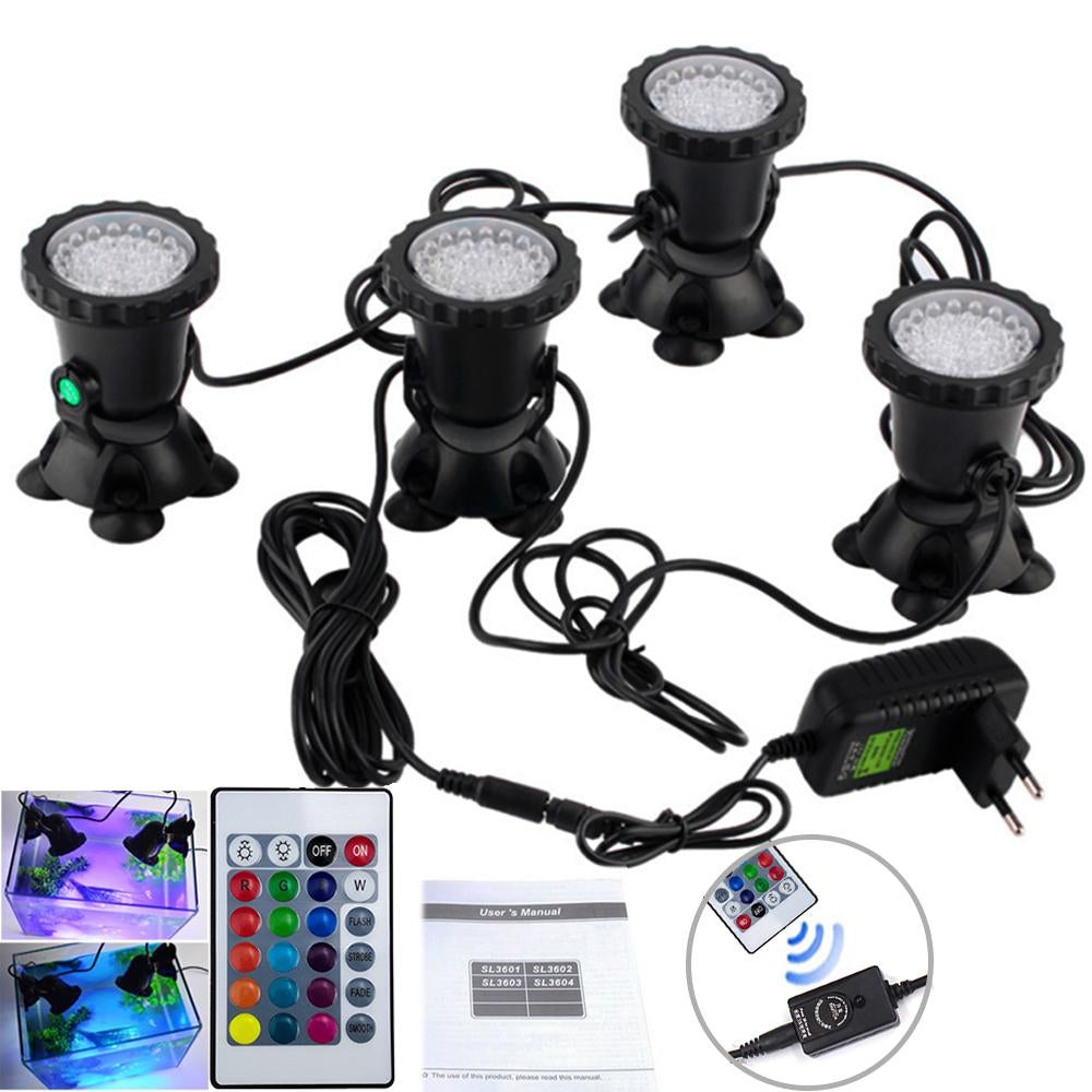 12V IP68 Waterproof Remote LED Underwater Light 36LEDs RGB Underwater-TI00983-Veeddydropshipping