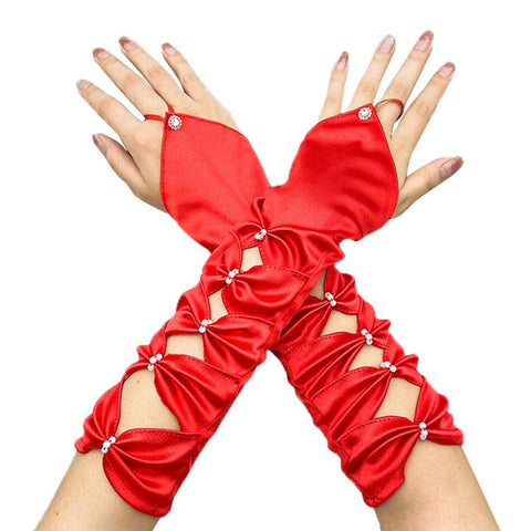 Teal Arm Warmers Long Wedding Gloves-WF01185-Veeddydropshipping