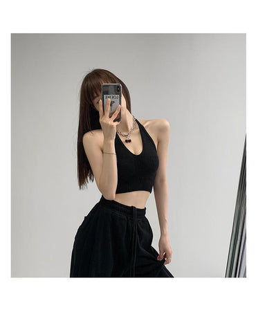 New Bow Bandage Ruffles Camis Knitting Cute-WF00041-Veeddydropshipping
