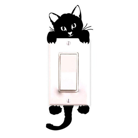 Lovely Cat Light Switch Phone Wall Stickers-HA00214-Veeddydropshipping