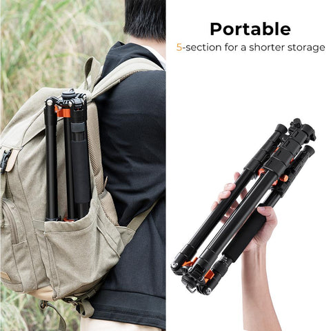 Concept 73 Inch/186cm Aluminium Camera Tripod with Transverse Center Column -CE00289-Veeddydropshipping