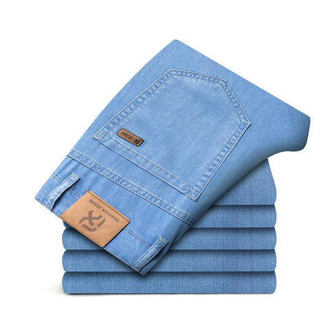 Spring Summer Men&#39;s Business Fashion Straight Thin Jeans 2023 New Stretch-TB01302-Veeddydropshipping