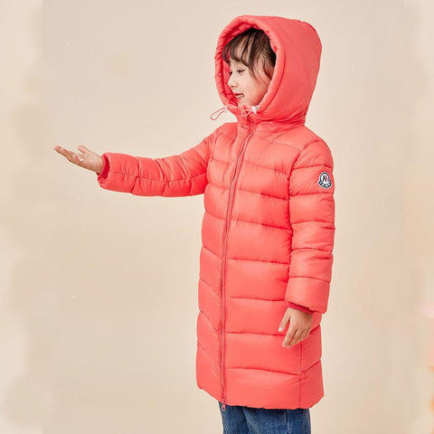 Kids Warm Down Jacket Children Velvet Hooded Outerwear-Veeddydropshipping
