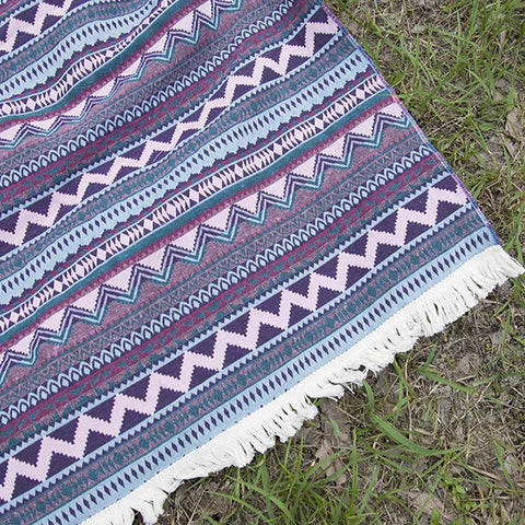 Camping Picnic Tapestry with Tassels-HA00573-Veeddydropshipping