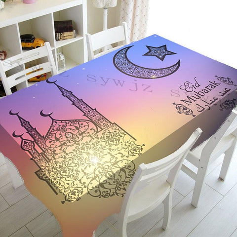 Muslim Mosque Ramadan Tablecloth Kitchen Rectangle Tablecloth-HA00410-Veeddydropshipping