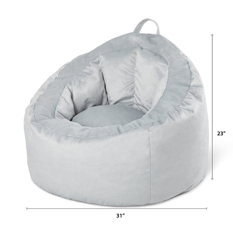 Velvet Bean Bag Lounge Chair with Pocket-HA01733-Veeddydropshipping