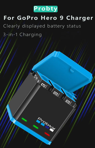 For GoPro Hero 10 Hero 11 1850 mAh Battery 3 card slot LED light battery -CE00368-Veeddydropshipping